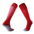 thumbnail image 1 of NoxwB Soccer Socks Cushioned Knee High Team Sports Football Socks for Men Youth Kids Red Free Size, 1 of 2