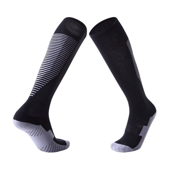 NoxwB Soccer Socks for Men Cushioned Non Slip Football Basketball Sports Knee High Long Socks Dark Gray Free Size