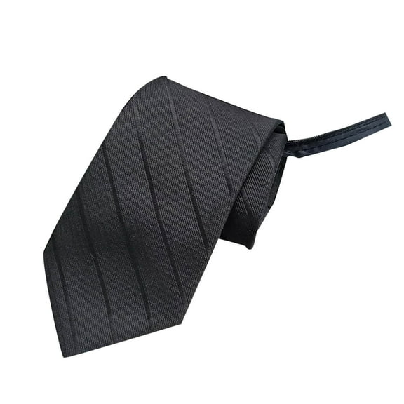 NoxwB Solid Striped Ties for Men and Boys Trendy Graphic Silk Formal Business Necktie Black Free Size