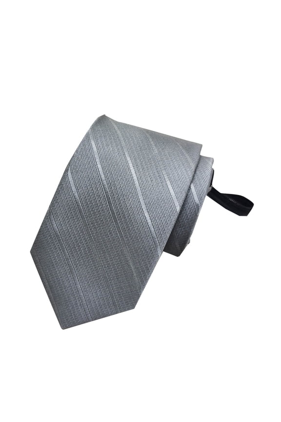 Solid Striped Ties for Men and Boys Trendy Graphic Silk Formal Business Necktie Gray Free Size