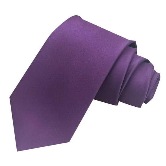 NoxwB Solid Striped Ties for Men and Boys Trendy Graphic Silk Formal Business Necktie Purple Free Size
