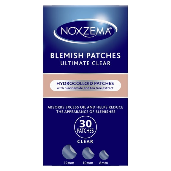Noxzema Blemish Patches - Hydrocolloid Acne Pimple Patches with Niacinamide & Tea Tree Extract - 30 Count