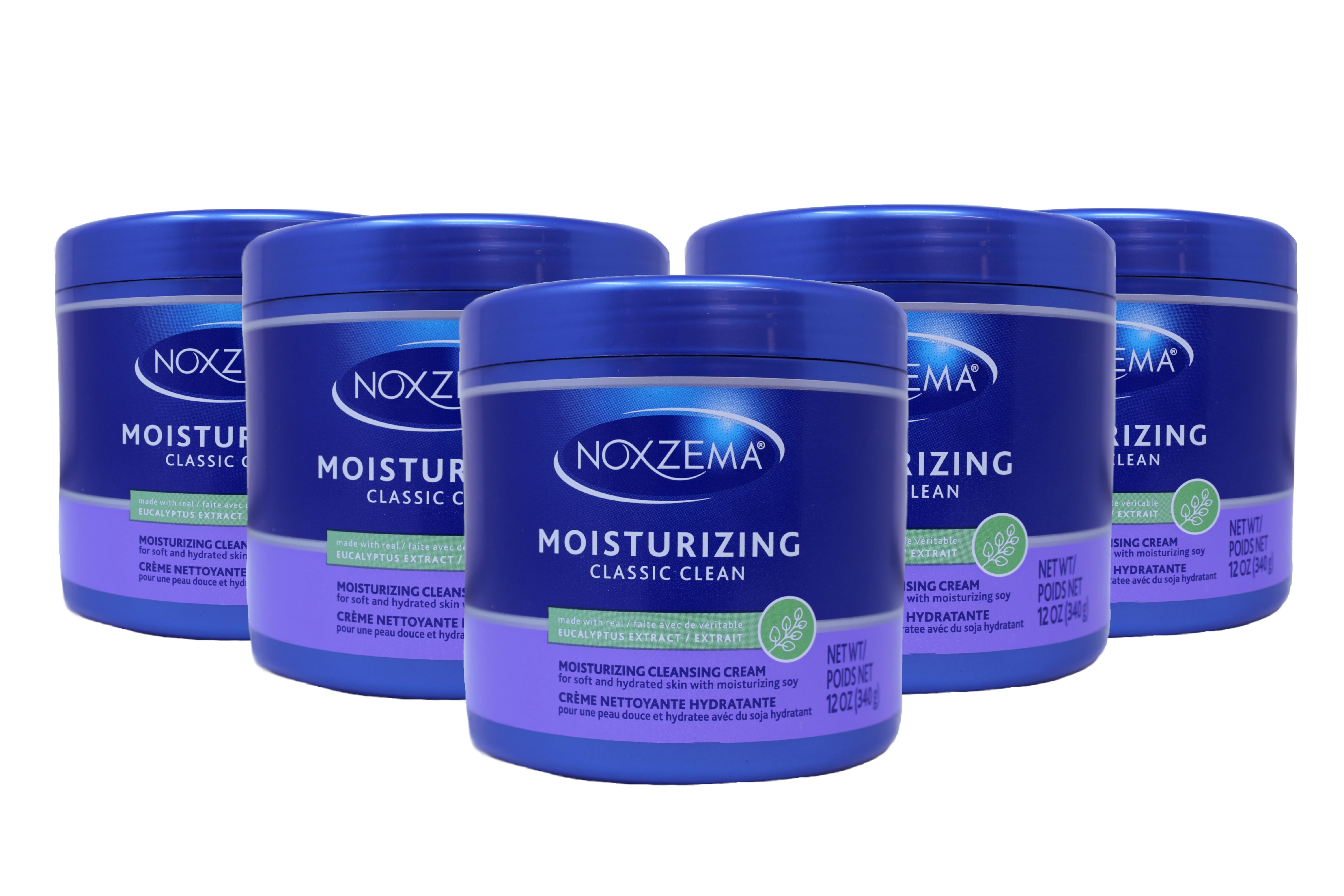 Noxzema Classic Clean Moisturizing Cleansing Cream With Real Eucalyptus Extract 12 Oz (Pack Of 5)