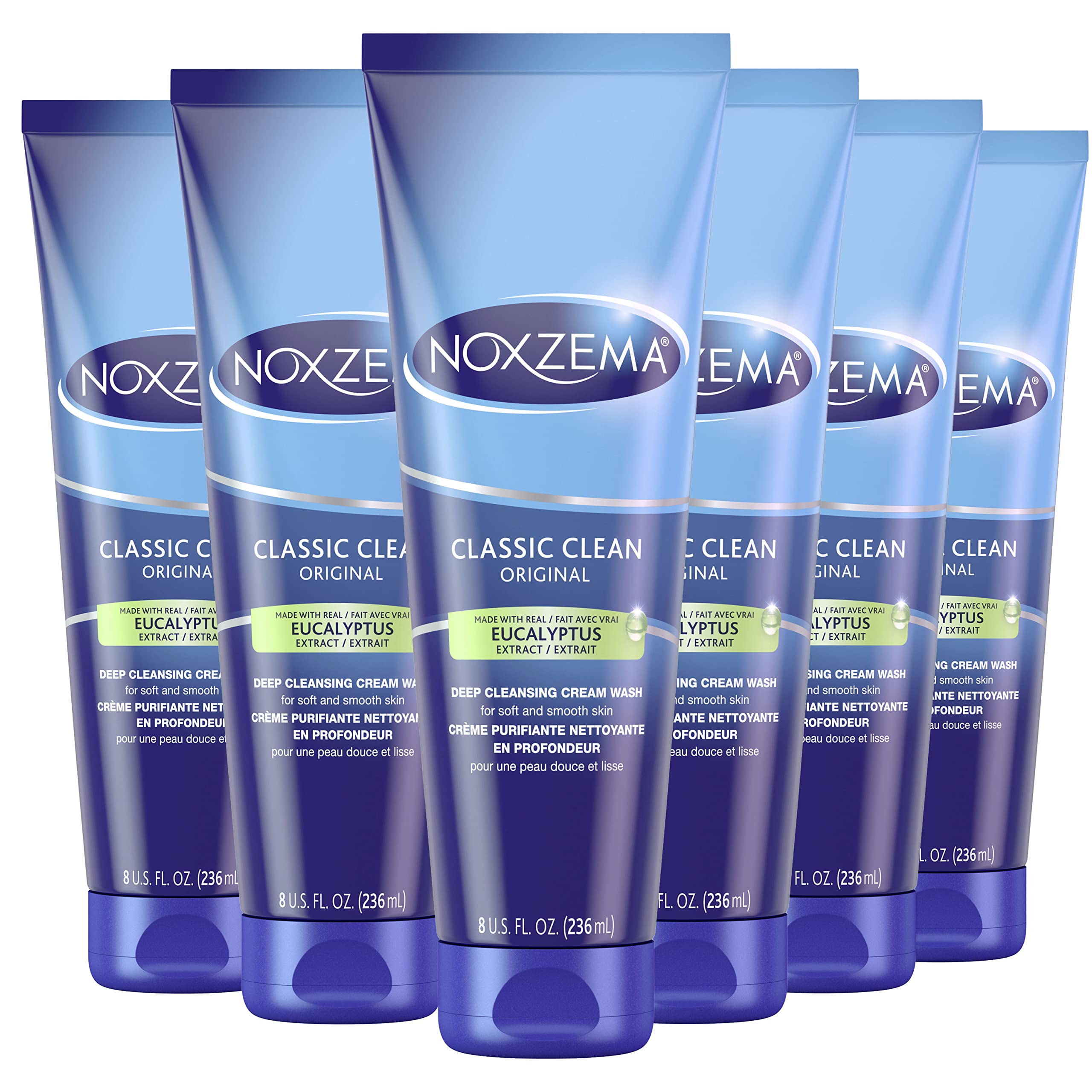 Noxzema Deep Cleansing Cream For Healthy-Looking And Soft Skin Original Face Cleanser Face Wash Removes Dirt, Makeup And Oil 8Oz 6 Count