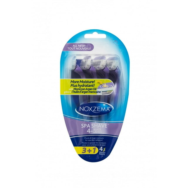 Noxzema Spa Shave 4Blade Disposable Razor, 4 Ct
