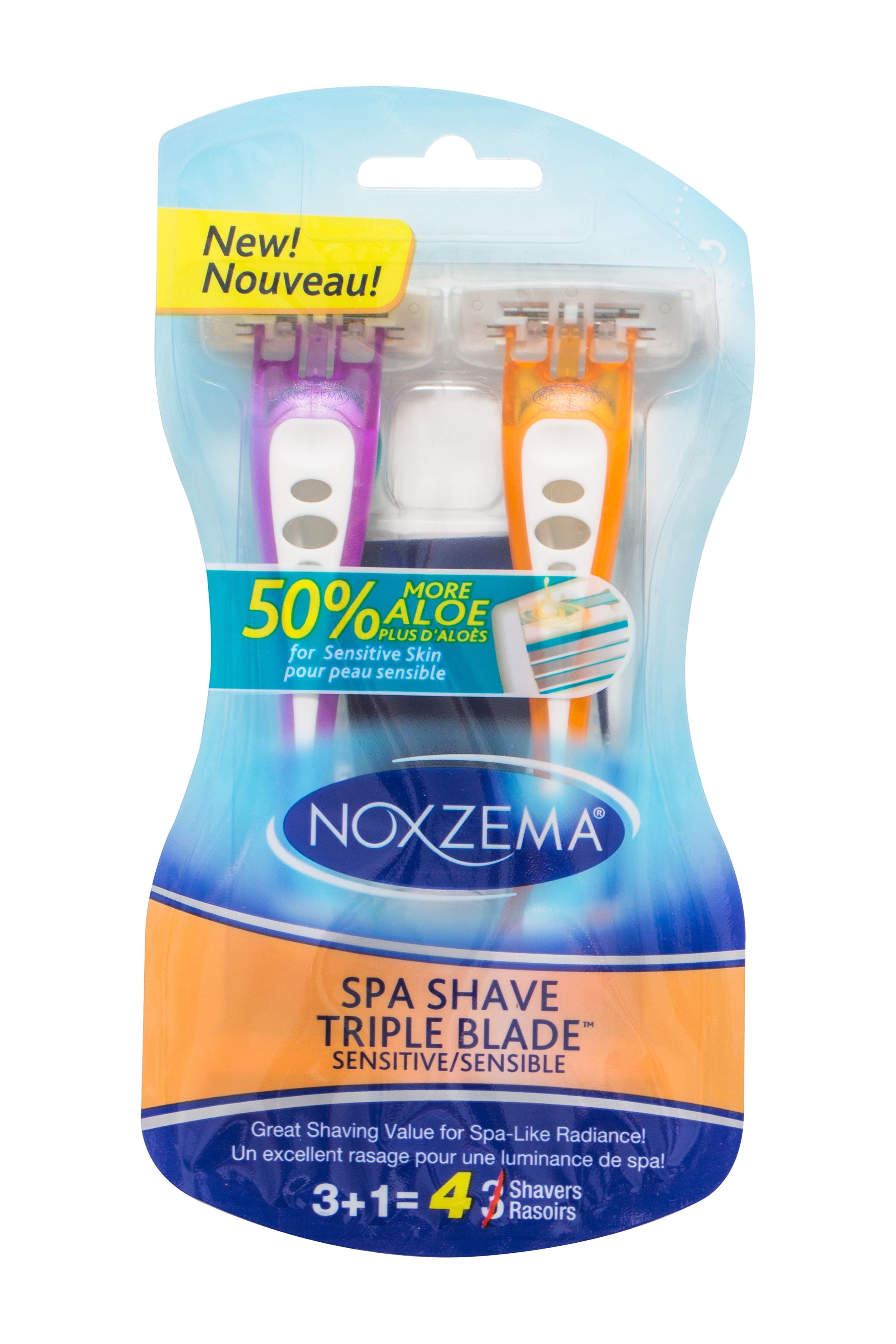 NoxzemaÂ® Spa Shave TripleBladeâ ¢ Disposable Razors, 4 ct.
