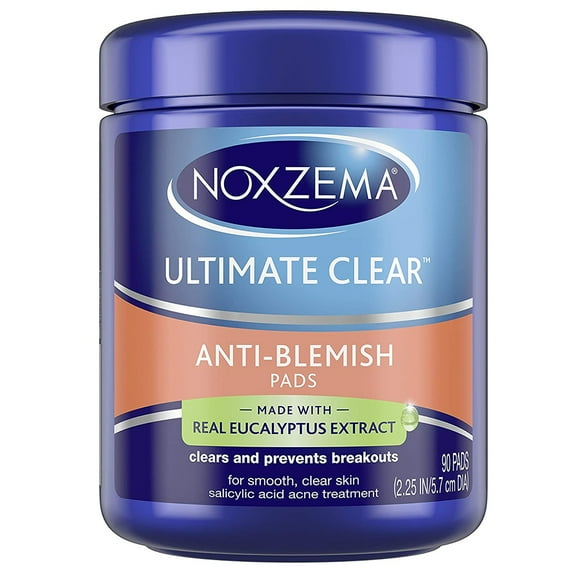 Noxzema Ultimate Clear Face Pads Anti-Blemish Made with over 60% Alcohol 90 Count