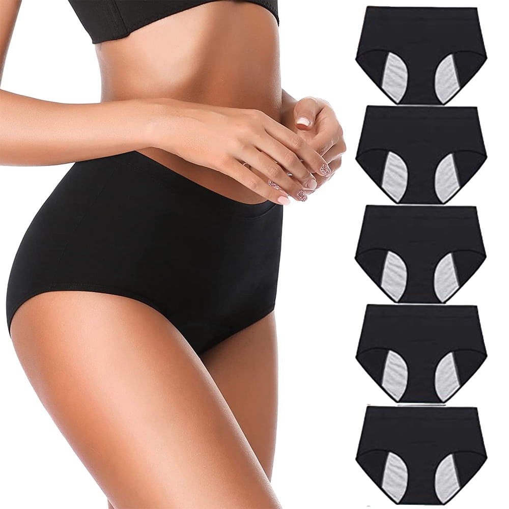 Noyal 5 Pack Women Girls Period Panties Leak-Proof Cotton Briefs Menstrual  Underwear 