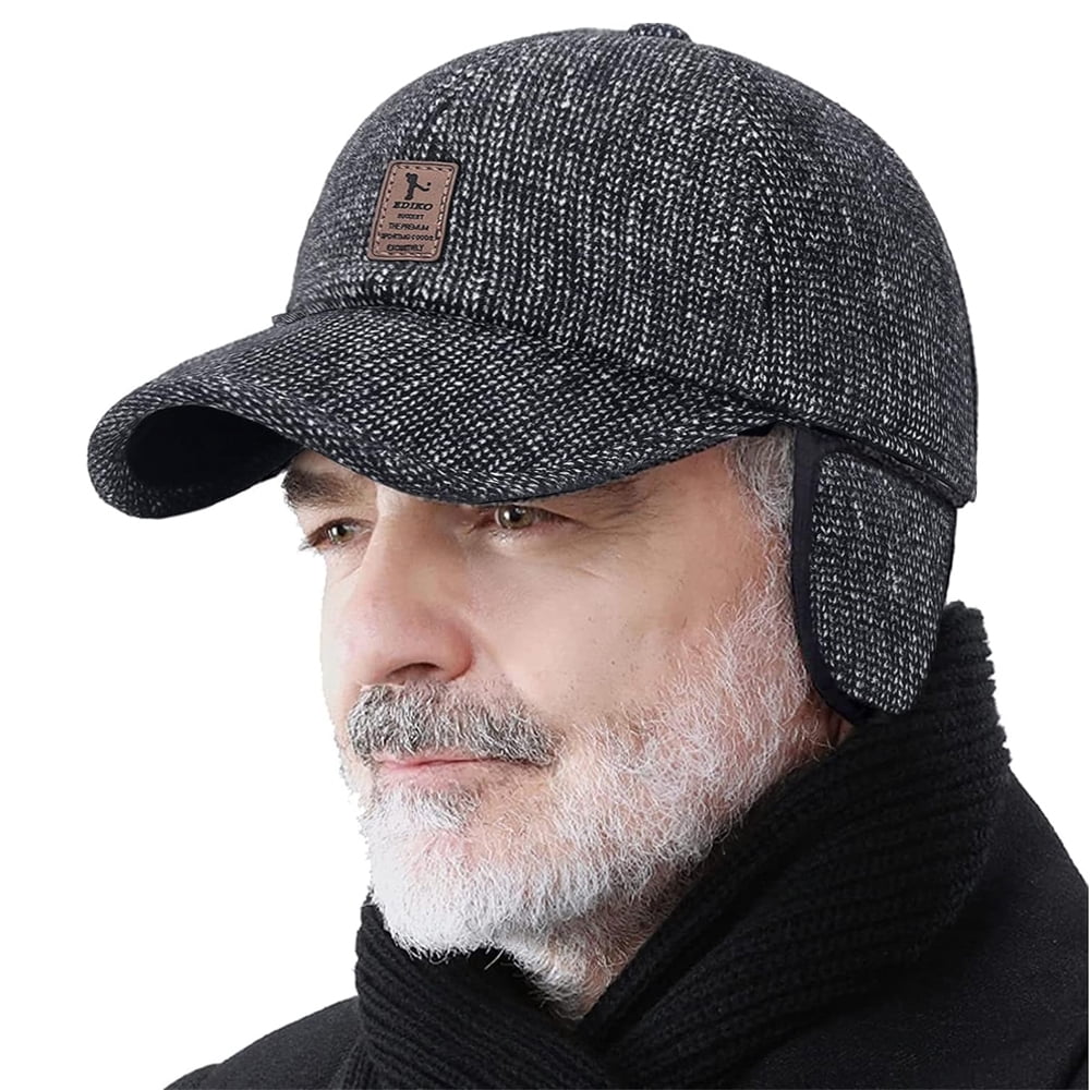 Noyal Men Winter Earflap Baseball Cap, Winter for Men Outdoor Hat