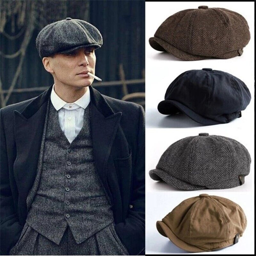 2 Pack Newsboy Hats for Men Classic 8 Panel Wool Blend Gatsby Ivy