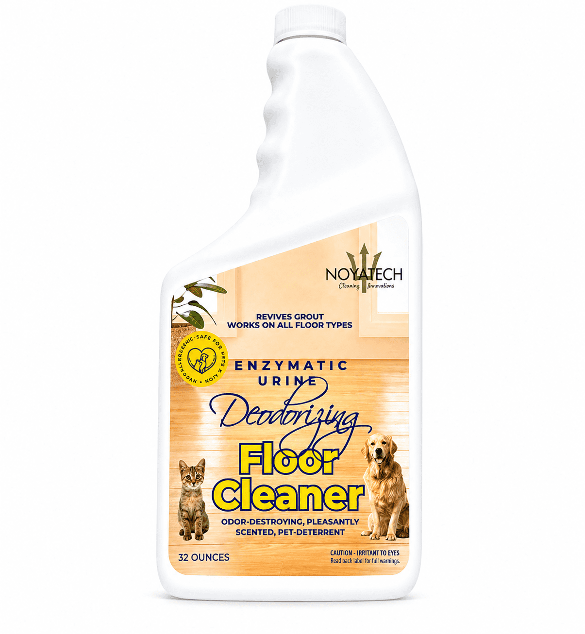 NOYATECH Pet Floor Cleaner – Enzymatic Degreaser & Odor Eliminator, Pet-Safe, Non-Toxic, Eco-Friendly, 32 oz