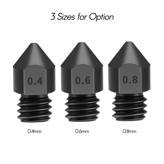 Nozzle,1.75mm Creality 3/cr-10/cr-10s Steel Nozzles 0.6mm Nozzles 0.6mm 1.75mm 3pcs Steel Nozzles 3/cr-10/cr-10s 3d 1.75mm Steel Nozzle Steel Nozzle 3pcs Qisuo Qahm Black 0.6mm