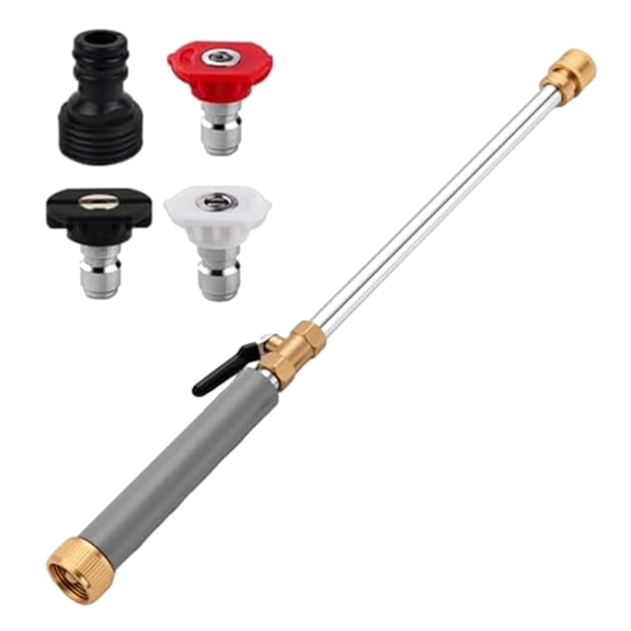 Nozzle PowerWasher Wand Hose Nozzle, High Pressure Washer Tools with 3 Different Nozzles, PowerWand with Hose Quick Connectors for Car Pet Window Washing