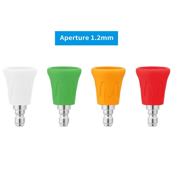 Nozzle Pressure Washer Nozzle Guard, Stainless Steel High Power Washer Nozzle Tips Set With Upgraded Rubber Protector Cover, 4Pcs Pressure Washing Nozzle Holder With 1/4'' Quick