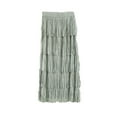 thumbnail image 1 of Npasoilc A-Line Midi Skirt for Woman Tassel Solid Color Straight Tube Tiered Cake Half Skirt, 1 of 4