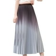 thumbnail image 1 of Npasoilc A-Line Midi Skirt for Women Gradient Pleated High Waist Draped Slim Half Skirt, 1 of 5