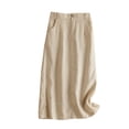 thumbnail image 1 of Npasoilc A-Line Midi Skirt for Women Solid Color Versatile Summer Casual Half Skirt, 1 of 7