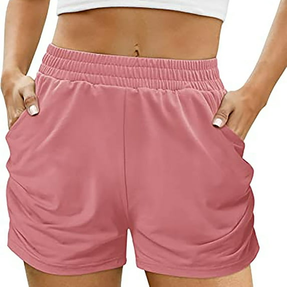 Npasoilc Athletic Shorts For Women Sweat Shorts Comfy Summer Shorts High Waisted Running Shorts Sporty Short Workout Shorts Women Solid Pocket Shorts Wear Work Out Shorts Pants