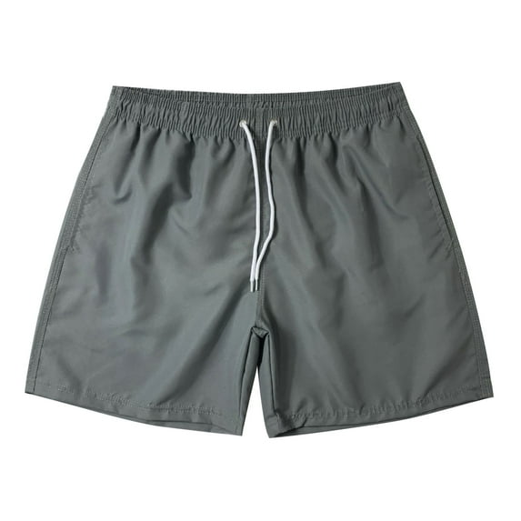 Npasoilc Athletic Shorts for Men Drawstring Elastic Waist Quick Dry Beach Shorts with Pockets Soft Breathable Running Straight-Leg Shorts Solid Color Casual Loose Gym Sports Shorts