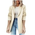 thumbnail image 1 of Npasoilc Blazers For Women Business Casual Fall Blazers Long Sleeve Lapel Open Front Button Work Blazer Jackets With Pockets Office Suit Jackets, 1 of 6