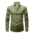 thumbnail image 1 of Npasoilc Business Chemise Shirts for Men Long Sleeve Button Down Lapel Blouse Shirts Lightweight Brearhable Tops Casual Loose Shirts, 1 of 5