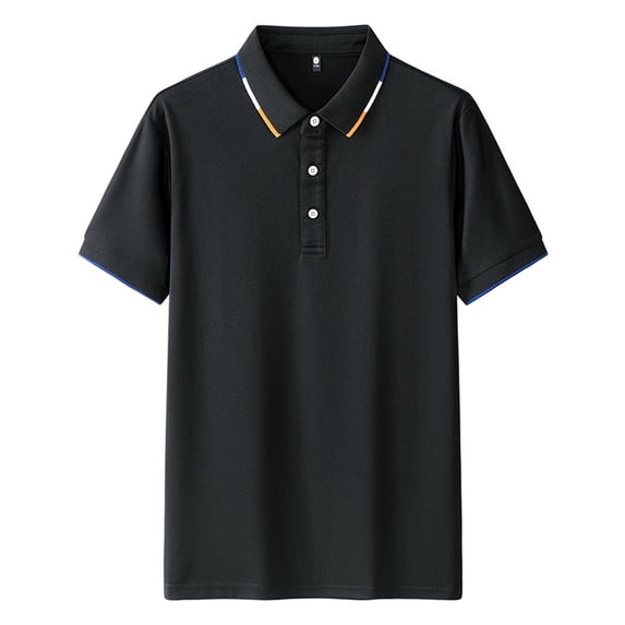 Npasoilc Business Shirts for Men Short Sleeve Button Turndown Collar Tops Lightweight Breathable Work Shirts Solid Color Casual Loose Lapel T-Shirts