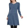 Npasoilc Dresses for Women Round Neck Long Sleeve Fold Dress Lightweight Flare Ruffle Hem Dress Casual Dresses