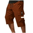 thumbnail image 1 of Npasoilc Capri Cargo Pants for Men Drawstring Elastic Waist Straight Leg Trousers Lightweight Outdoor Gym Workout Capri Pants Casual Loose Athletic Pants, 1 of 6