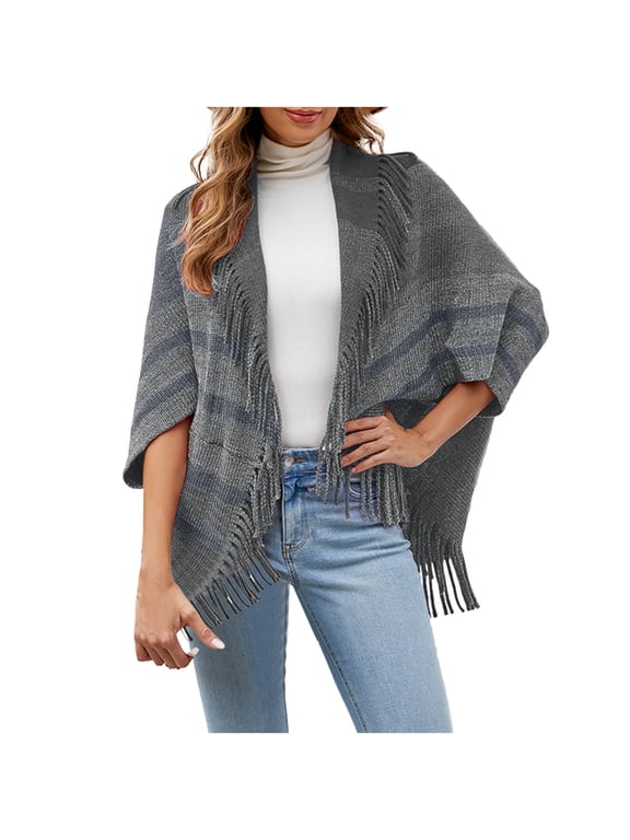 Cardigan Sweaters For Women Casual Long Sleeve Fringe Wrap Knit Open Front Cardigan Cover Ups Loose Duster Outwear Oversized Cardigan Coat