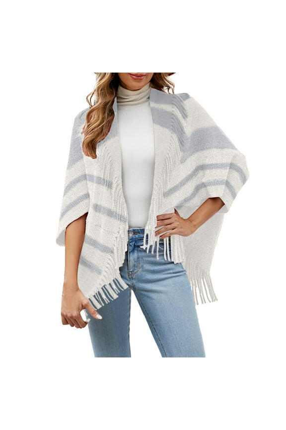 Cardigan Sweaters For Women Casual Long Sleeve Fringe Wrap Knit Open Front Cardigan Cover Ups Loose Duster Outwear Oversized Cardigan Coat
