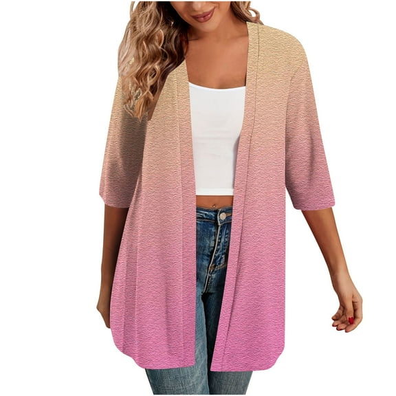 Npasoilc Cardigan For Women Casual Solid Color Lightweight Short Sleeve Cardigan Trendy Long Sleeve Open Front Tops Comfy Soft Fall Tops Going Out Tops