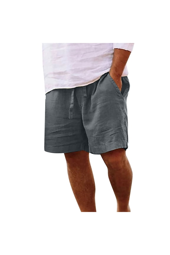 Cargo Shorts For Men Cotton Drawstring Stretch Short With Pockets Men Solid Pocket Elastic Waist Straight Half Shorts Pants Sport Pants