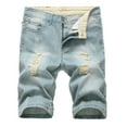 thumbnail image 1 of Npasoilc Cargo Shorts For Men High Waisted Jeans Shorts Men's Ripped Trunks Stretchy Washed Jeans Trunks Cut-Off Classic Fit Biker Jeans Trunks, 1 of 6