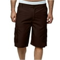 thumbnail image 1 of Npasoilc Cargo Shorts For Men Casual Solid Knee Length Cargo Pants With Pocket Straight Button Zipper Shorts Mens Shorts Camouflage Work Shorts Mid-waist Multi-pocket Sports Shorts, 1 of 4