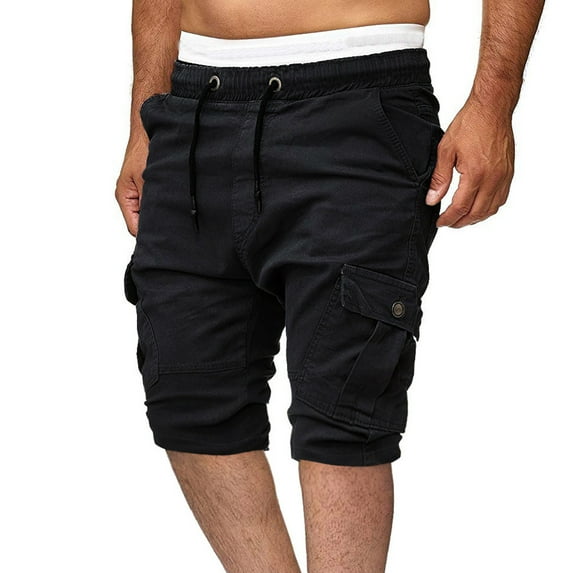 Npasoilc Cargo Shorts For Men Men's Workwear Shorts Multi Pocket Zipper Straight Leg Five Piece Pants Sports Shorts Shorts