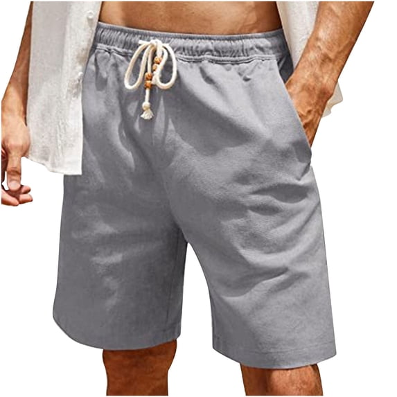 Npasoilc Cargo Shorts For Men Men Solid Pocket Shorts Wear Work Out Elastic Waist Shorts