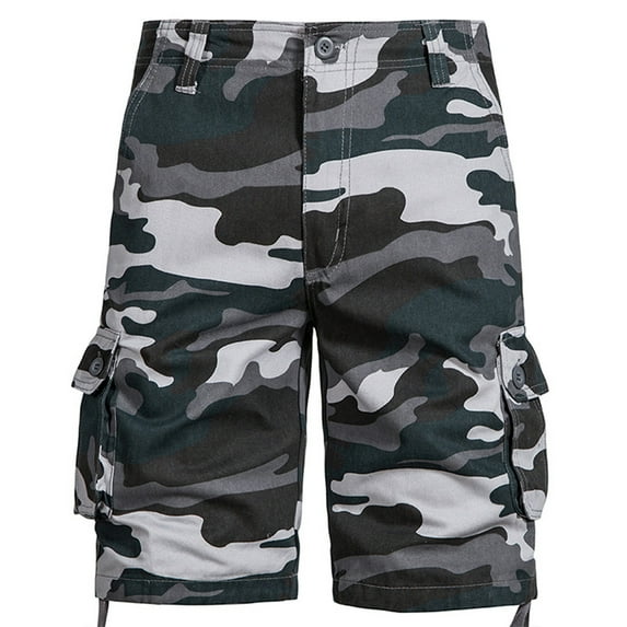 Npasoilc Cargo Shorts For Men Men's Camouflage Work Shorts Mid-waist Multi-pocket Five-piece Pants Pants Sports Pants Shorts Pants