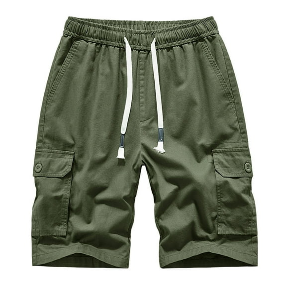 Npasoilc Cargo Shorts For Men Men's Pure Color Outdoors Pocket Beach Work Trouser Cargo Shorts Pant