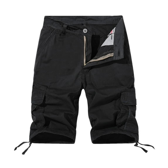 Npasoilc Cargo Shorts for Men Buton Zipper Straight-Leg Shorts with Multi Pockets Lightweight Hiking Outdoor Athletic Fitness Shorts Casual Loose Sports Shorts