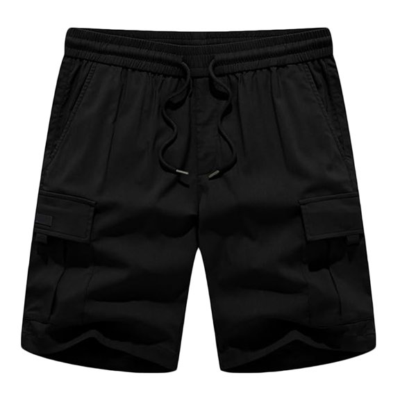 Npasoilc Cargo Shorts for Women Drawstring Elastic Waist Cotton Shorts with Multi Pockets Lightweight Straight-Leg Hiking Sports Shorts Casual Loose Athletic Gym Shorts