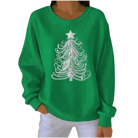 Npasoilc Christmas Sweater for Women Pullover Tops Fall Tunic Blouse Hoodless Sweatshirt