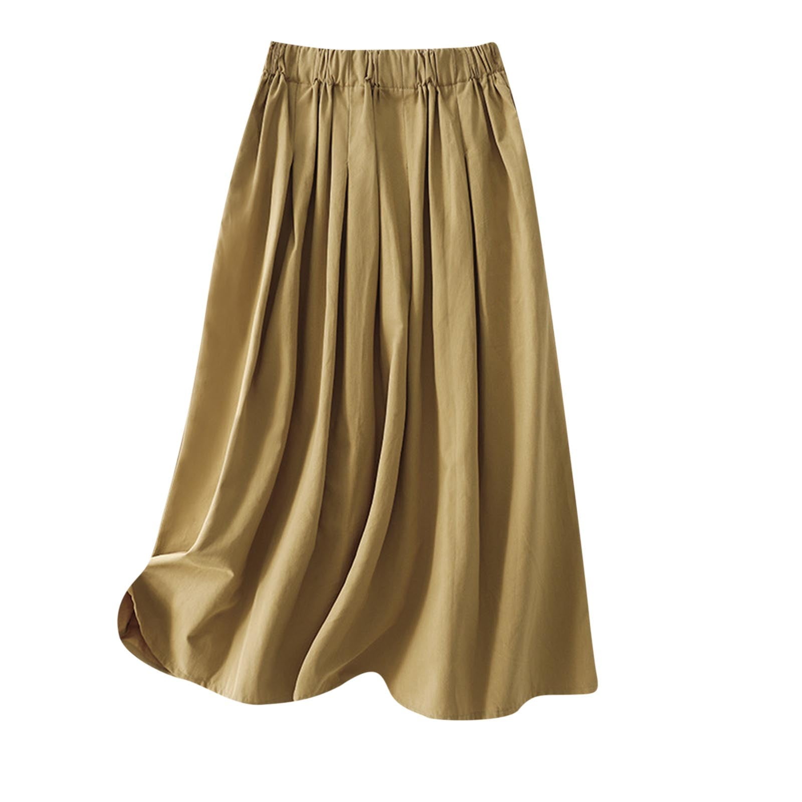 Pure Women Color 100%Linen Skirt Summer main image 1