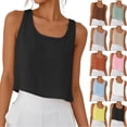thumbnail image 1 of Npasoilc Cotton Linen Summer Crop Tops for Women Sleeveless Round-Neck Shirts Lightweight Breathable Blouse Tops Casual Loose Shirts, 1 of 8