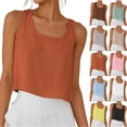 thumbnail image 1 of Npasoilc Cotton Linen Summer Crop Tops for Women Sleeveless Round-Neck Shirts Lightweight Breathable Blouse Tops Casual Loose Shirts, 1 of 10