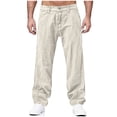 thumbnail image 1 of Npasoilc Denim Pants for Men Elastic Waist Casual Jeans with Zipper and Button Relaxed Fit Straight Leg Jeans, 1 of 9