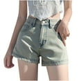 thumbnail image 1 of Npasoilc Denim Shorts for Women Trendy Button High Waisted Mini Shorts Lightweight Comfy Shorts Casual Loose Jean SHorts, 1 of 7
