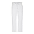 thumbnail image 1 of Npasoilc Drawstring Pants for Men Cotton Linen Elastic Waist Straight-Leg Trousers Solid Color Casual Loose Pants with Pockets, 1 of 6