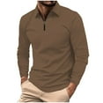 thumbnail image 1 of Npasoilc Fall Tops for Men Long Sleeve Half Zipper Neck Stand Collar Shirts Solid Color Casual Pullover Sweatshirts, 1 of 9