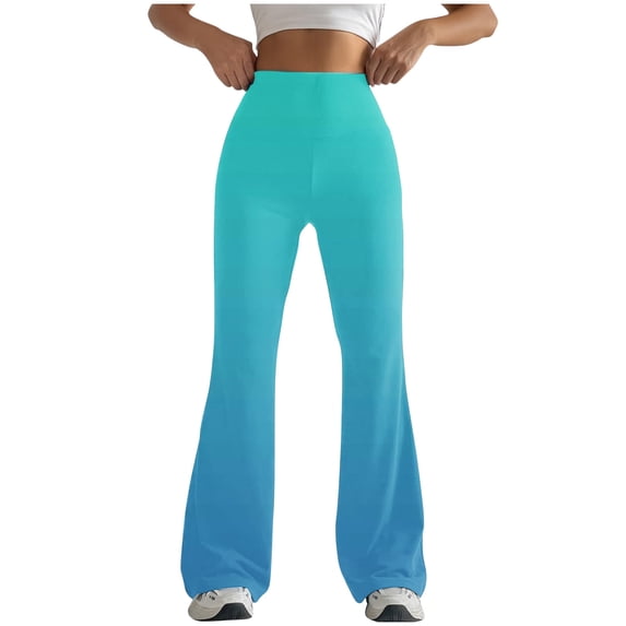 Npasoilc Flare Leggings for Women High Waisted Elastic Yoga Pants Wide Leg Flowy Flared Trousers,Mint Green