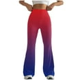 thumbnail image 1 of Npasoilc Flare Leggings for Women High Waisted Elastic Yoga Pants Wide Leg Flowy Flared Trousers,Red, 1 of 4